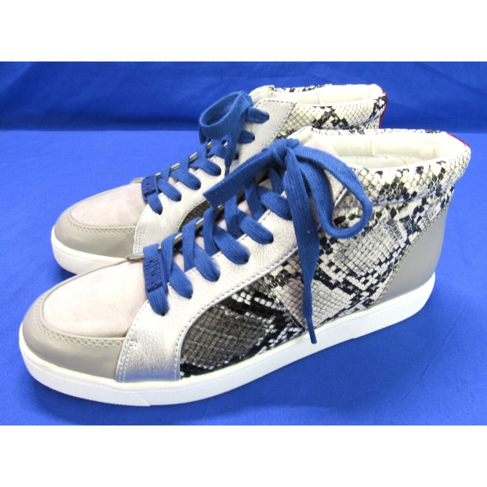 CIRCUS Sam Edelman DESZI Gray SNAKE PRINT Lace-Up MID-TOP Fashion Sneakers Sz 8M
